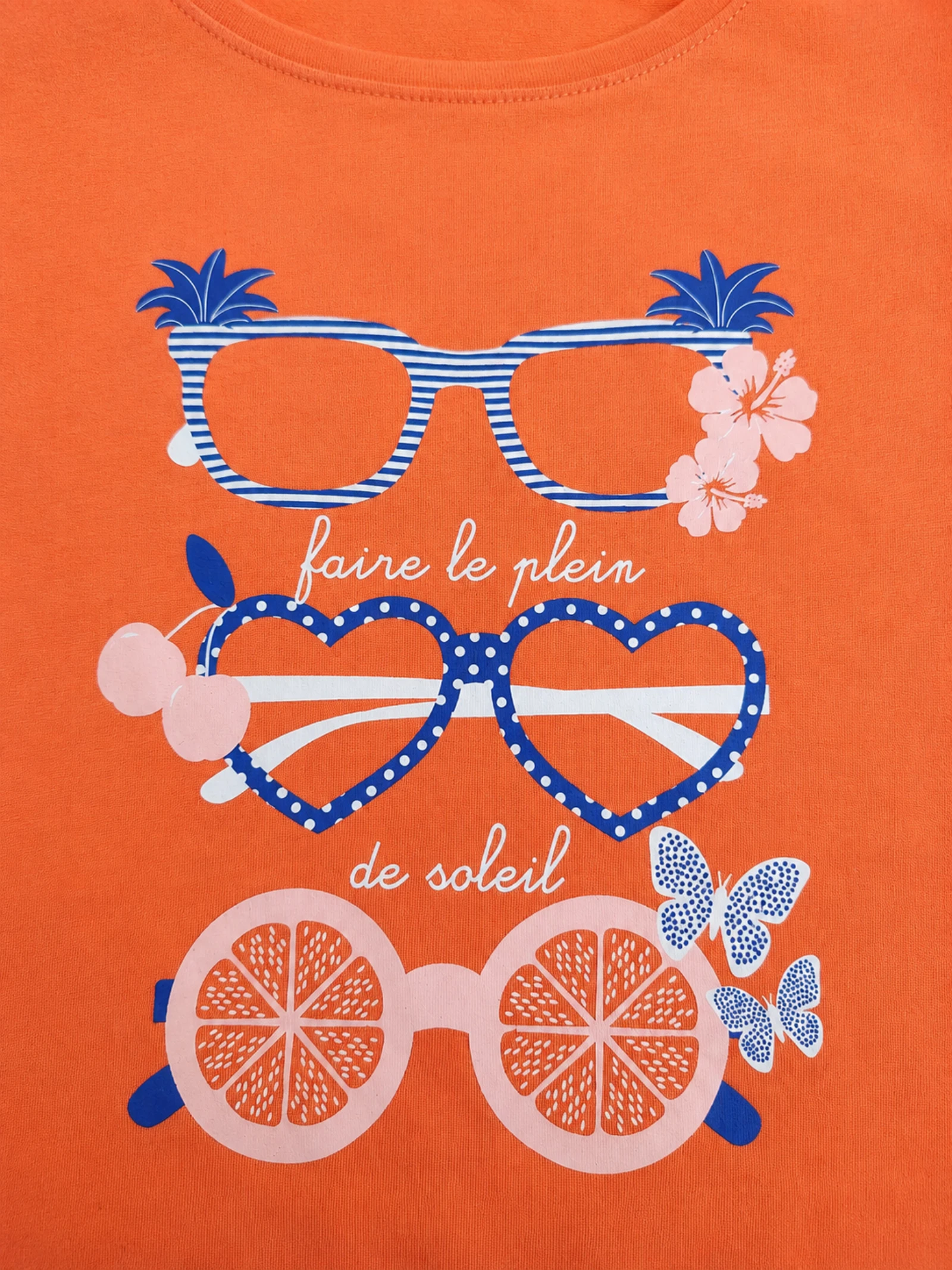 Camiseta Curta Coral FPC para Meninas de 12 Anos com Estampa de Óculos 👒 – photo 3